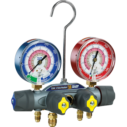 Yellow Jacket - Titan 4-weg manifold Ø80 mm R32/R410A